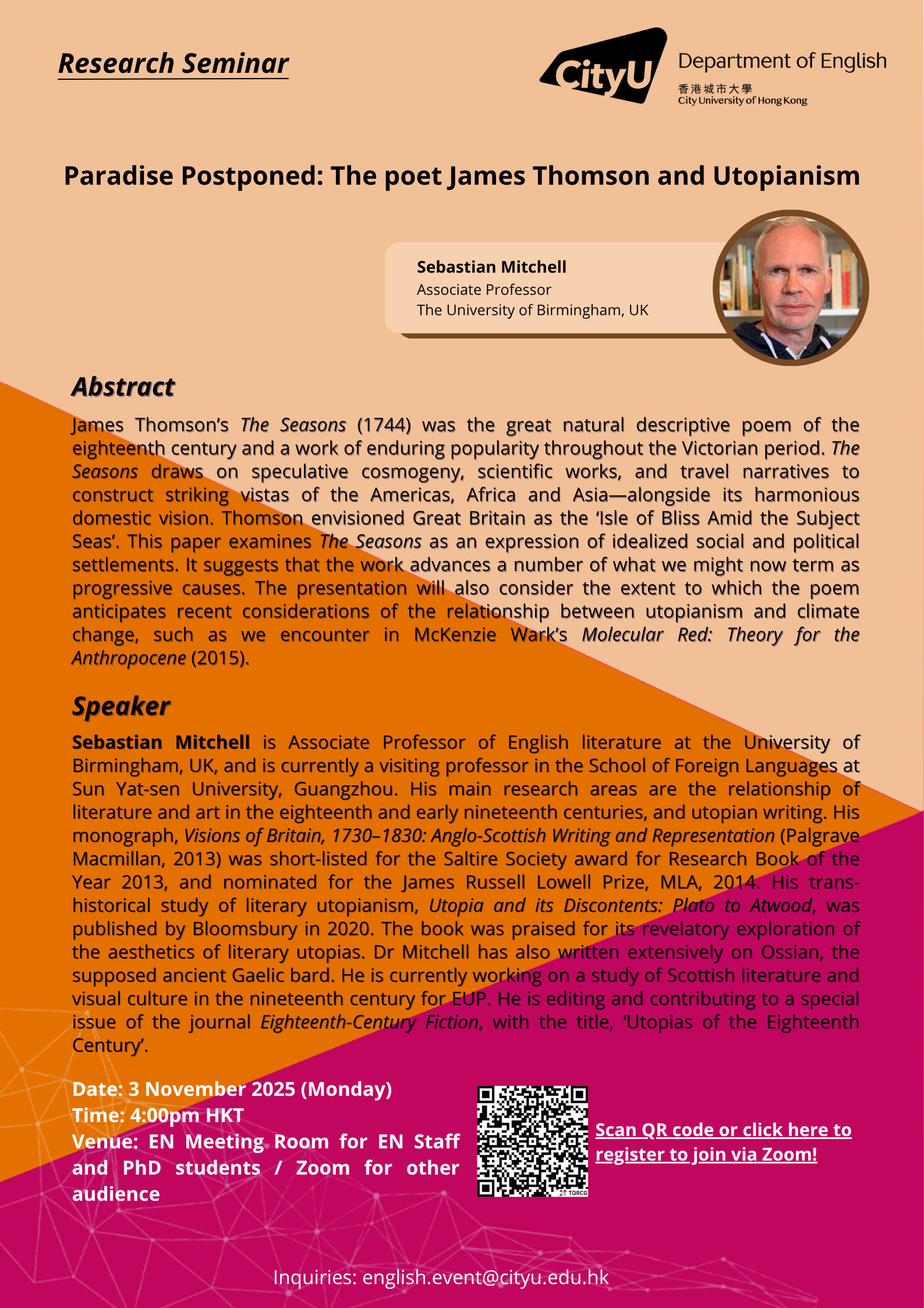 EN Research Seminar - Sebastian Mitchell 3 Nov 2025