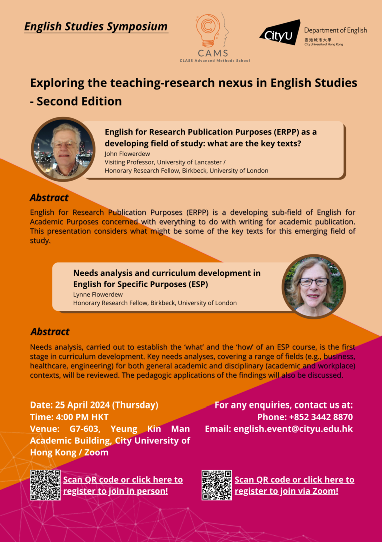 Exploring the teaching-research nexus in English Studies (2nd edition) by Profs. John and Lynne Flowerdew