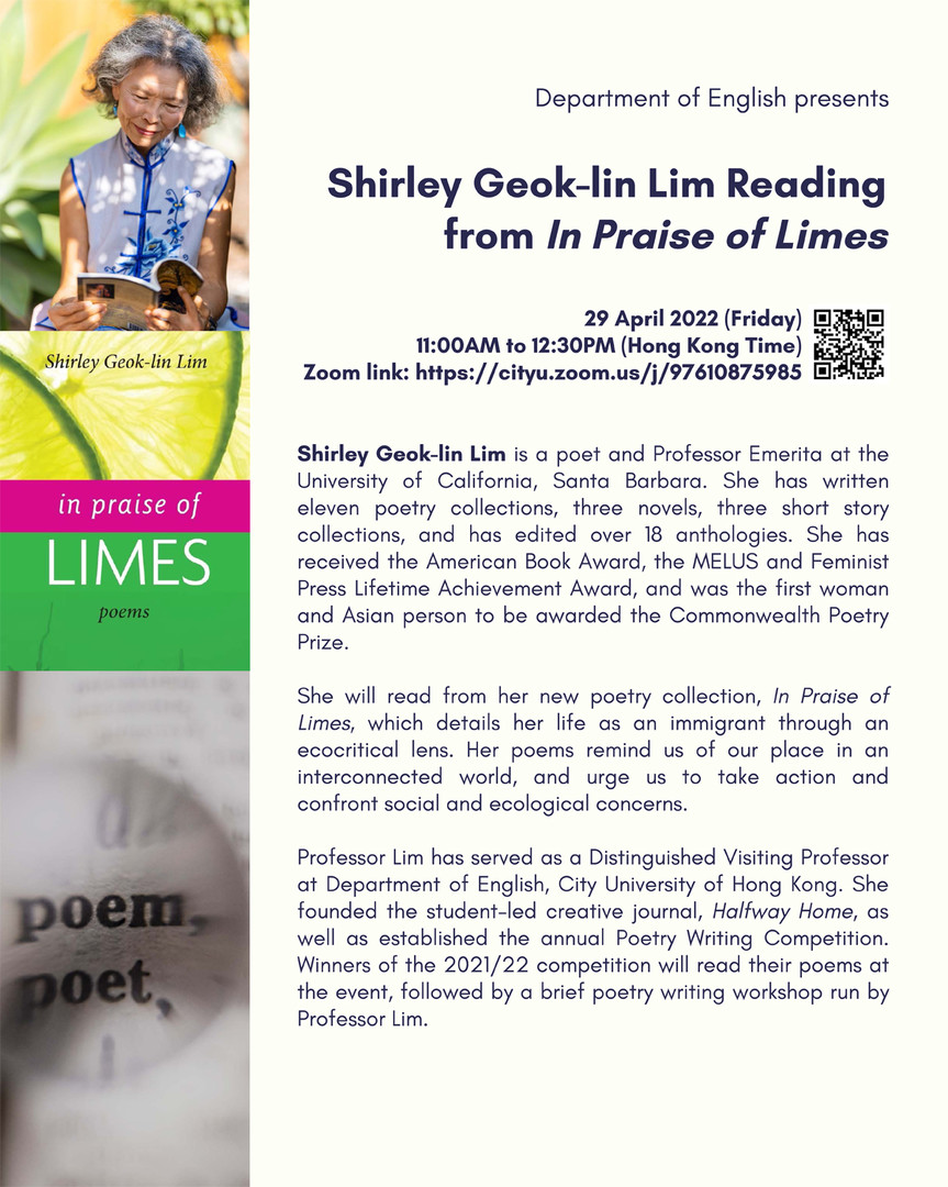 Shirley Geok-lin Lim Reading from In Praise of Limes