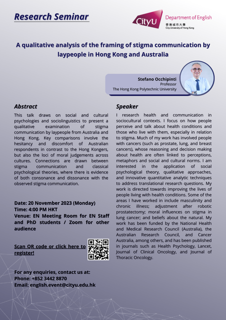 EN Research Seminar by Stefano Occhipinti