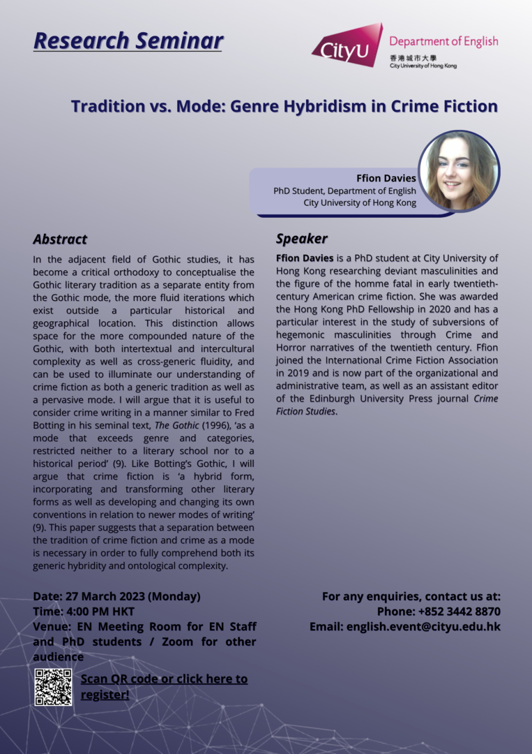 Research Seminar by Ffion Davies