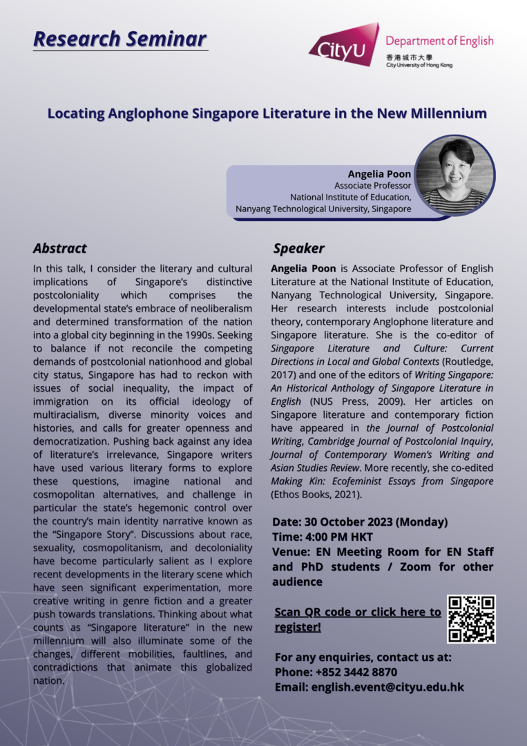 Research Seminar by Angelia Poon