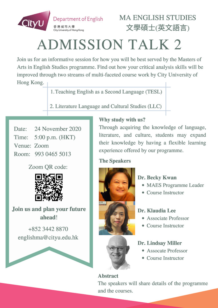 Online MAES Admission Talk 2020 - 2